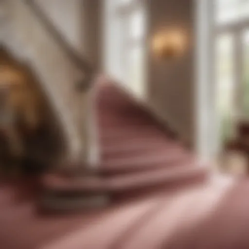 Elegant wool carpet design on modern staircase