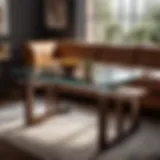 Elegant Wooden Table with Glass Top
