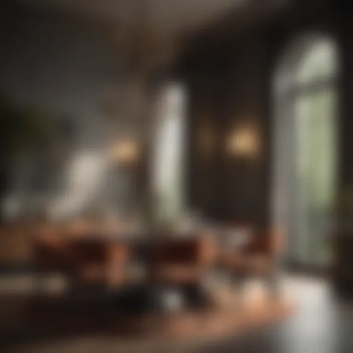 Elegant dining area with a large table and chairs
