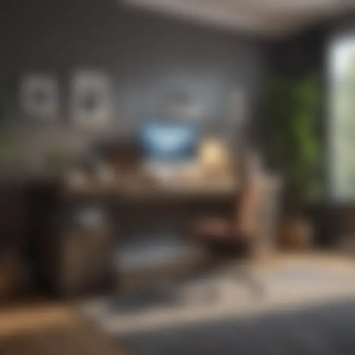 Functional home office with ergonomic furniture