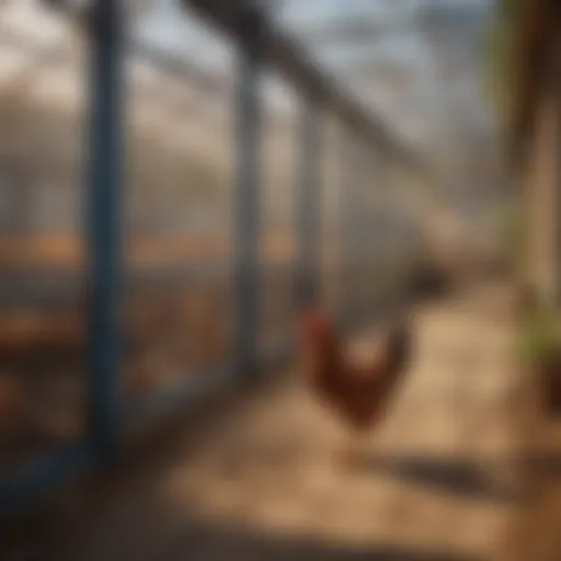 Design blueprint of a chicken run showcasing layout and features