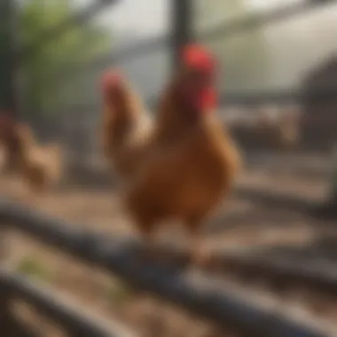 Safety measures implemented in a chicken run, including fencing and shelter