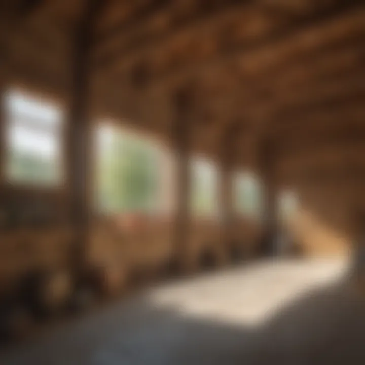 An illustration highlighting the key components and materials used in building a pole barn garage.