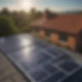 Solar panel installation on a residential roof