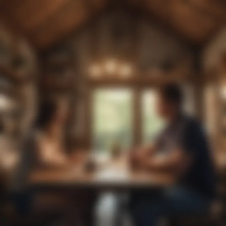 Financing Options Discussion A couple discussing financing options for their tiny home.