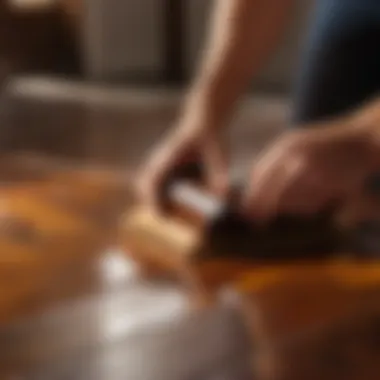 Mastering the Application Technique Deck stain being applied in smooth, even strokes