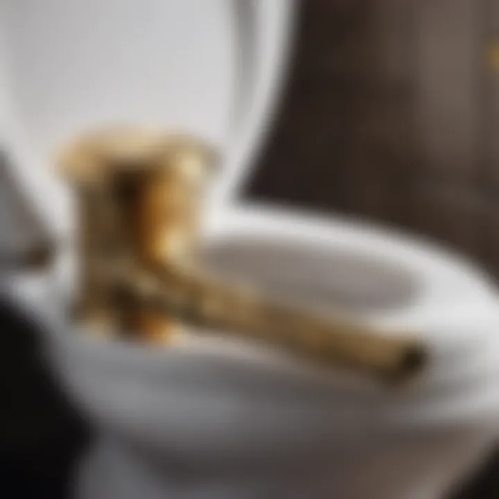 Luxurious gold-plated toilet handle and detailing