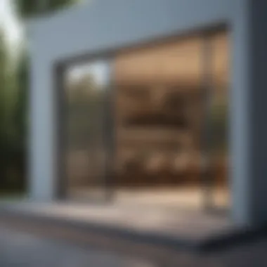 Modern sliding patio door with a sleek and minimalist frame