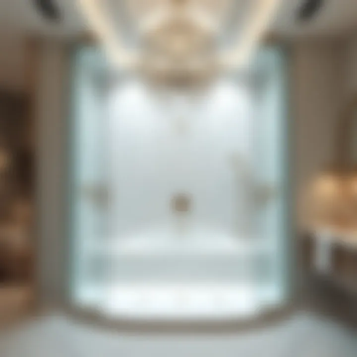 Elegant bathroom layout highlighting a luxury shower system