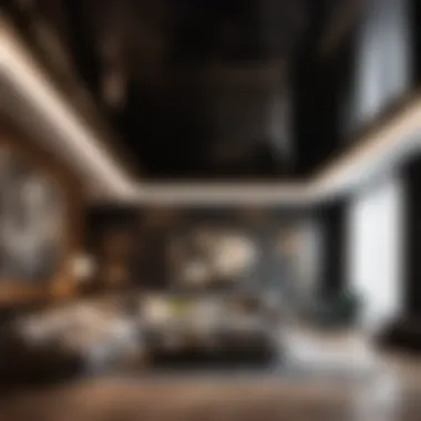 Modern Interior Black Ceiling in Modern Interior