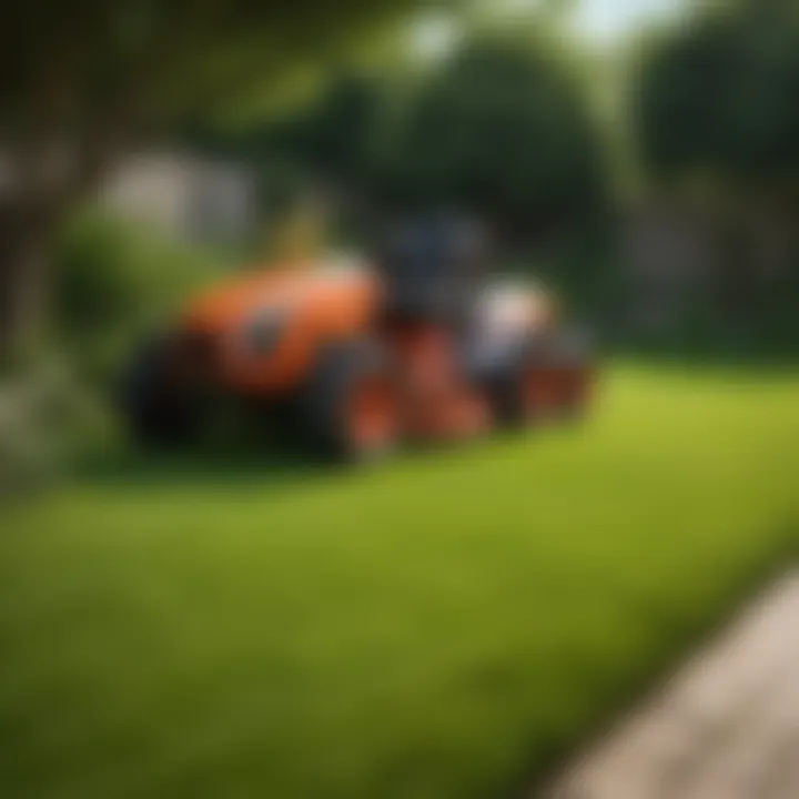 Innovative lawn care techniques displayed in a serene garden