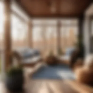 Cozy Textures Scandinavian Porch Scandinavian Inspired Screened Porch with Cozy Textures
