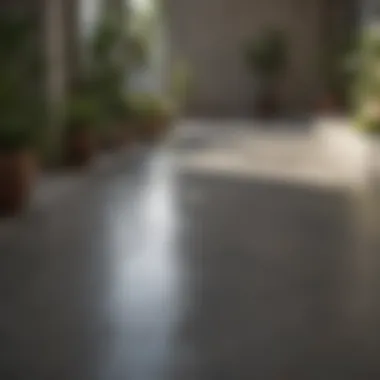 Vibrant exterior concrete floor painted in a modern patio setting