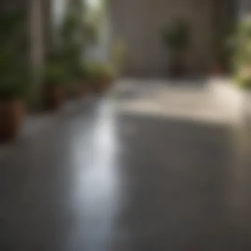 Vibrant exterior concrete floor painted in a modern patio setting