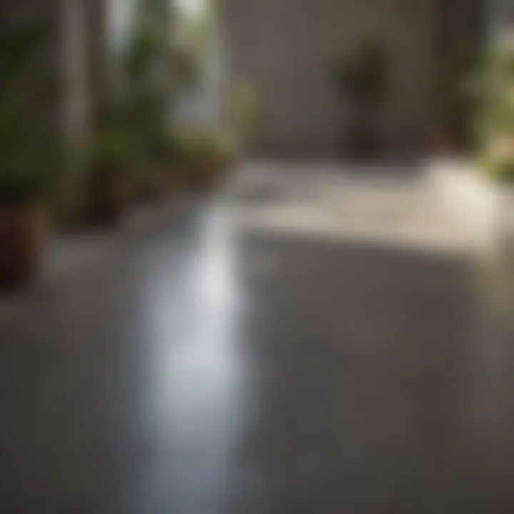 Vibrant exterior concrete floor painted in a modern patio setting