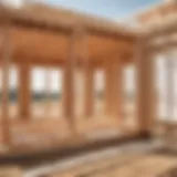 Illustration depicting the foundation of a house framing