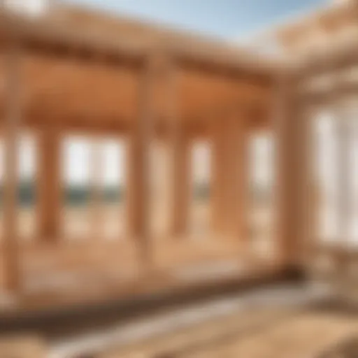 Illustration depicting the foundation of a house framing