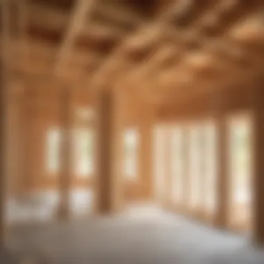 Wall Framing Installation Illustration showcasing the installation of wall framing in a house construction