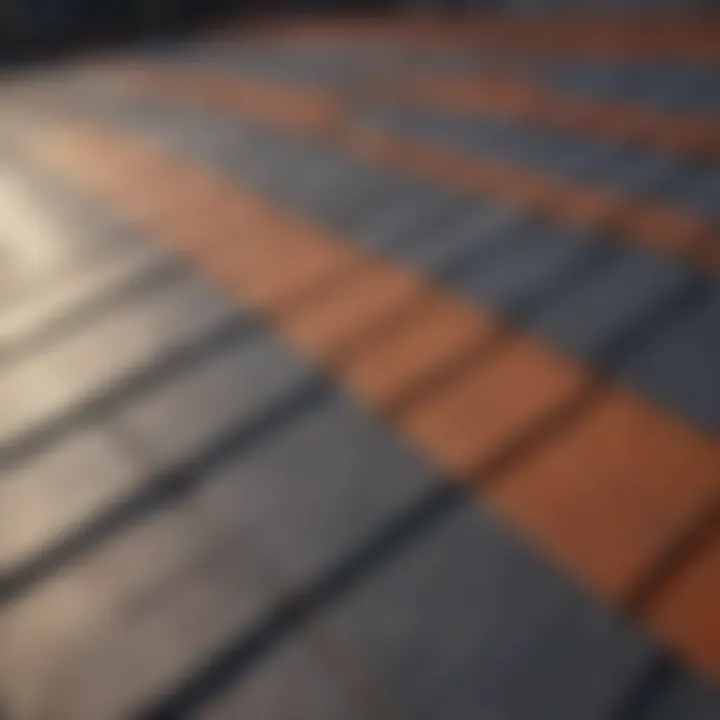 Illustration of various roofing materials used in tiles