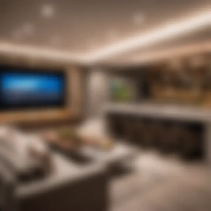 Modern basement design with natural light in Las Vegas