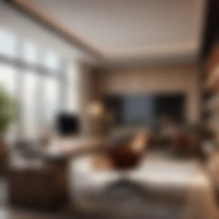Elegant interior design office with sleek modern furniture