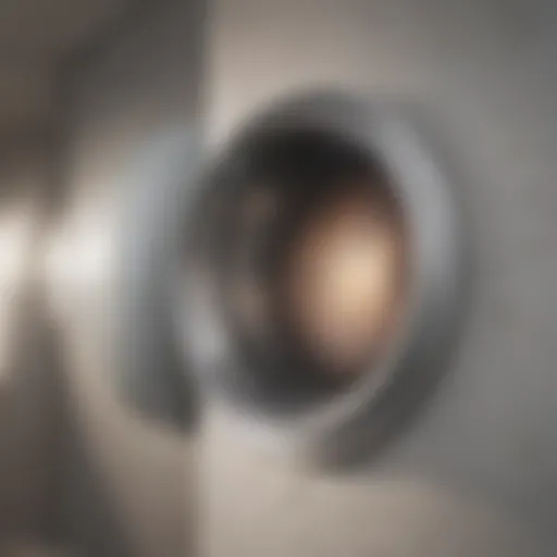 Detailed view of an internal dryer vent system installation