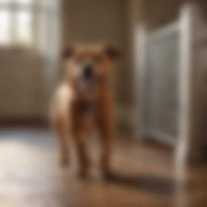 A happy dog playing freely in a designated area