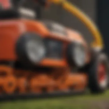 Close-up of lightweight mower controls highlighting user-friendly features