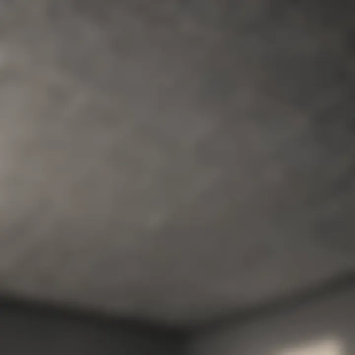 Close-up view of textured suspended ceiling tiles