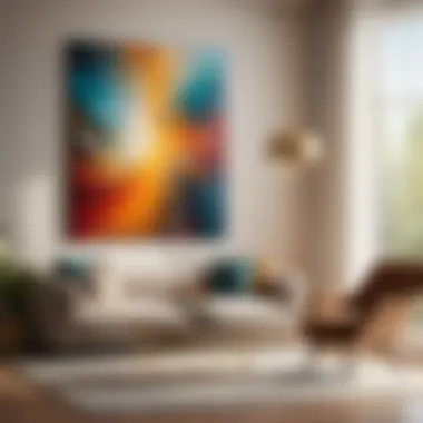 Abstract Artistic Representation of Serenity in Living Room