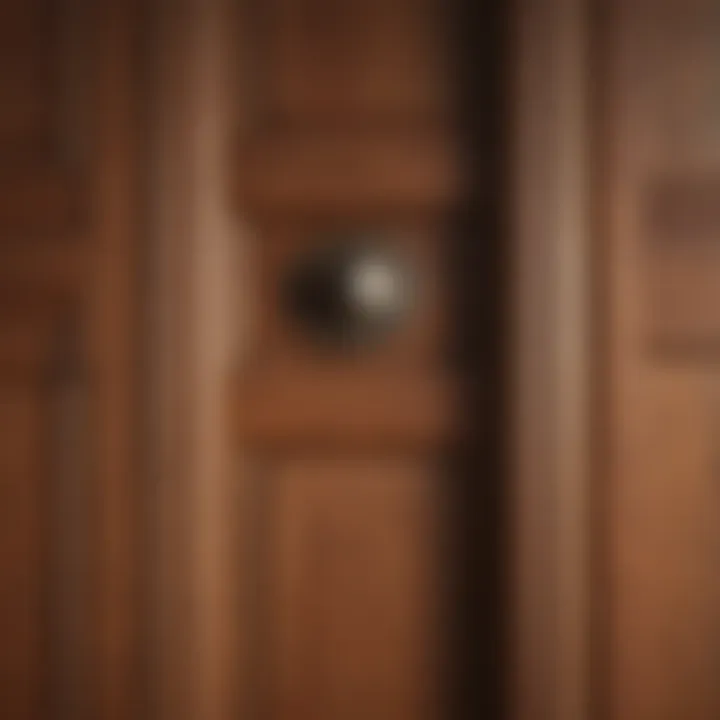 Close-up view of the texture and finish of a solid wood door.