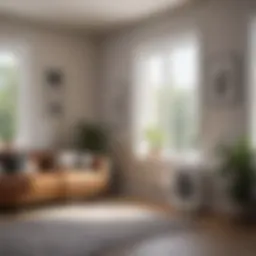 Compact freon air conditioning unit in modern living space