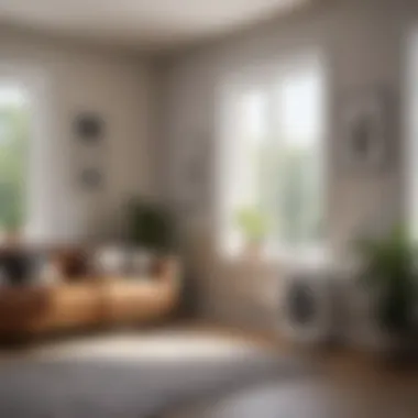 Compact freon air conditioning unit in modern living space