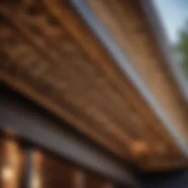 A close-up of intricate craftsmanship on soffit and fascia, showcasing artistry