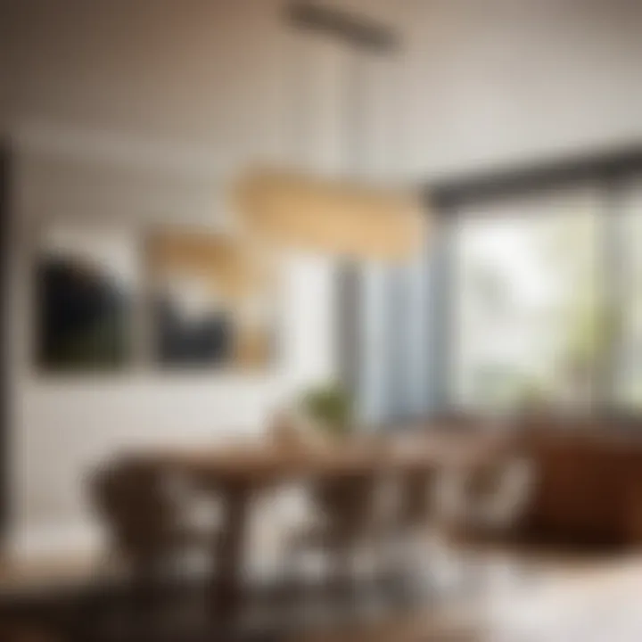Sleek Pendant Light Fixture Enhancing a Modern Dining Setting Pendant Light Fixture Over a Modern Dining Table