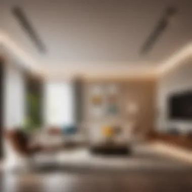 Stylish Track Lighting System Enhancing a Contemporary Living Space Track Lighting System in a Contemporary Living Room