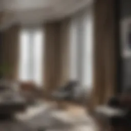Luxurious blackout curtains in a modern living room