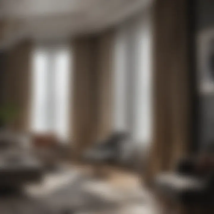Luxurious blackout curtains in a modern living room