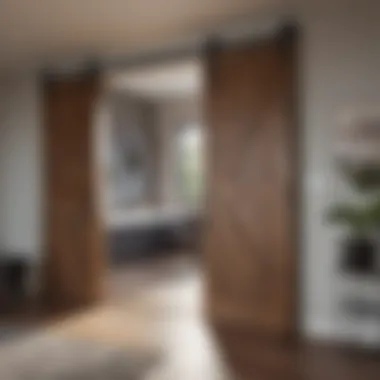 Upscale Installation of a Sliding Barn Door Stylish sliding barn door installed in an upscale property