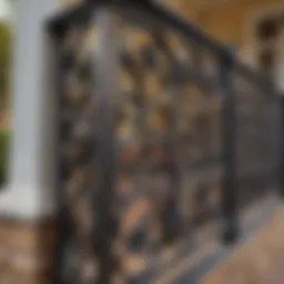 Exquisite Wrought Iron Porch Railing with Intricate Scrollwork