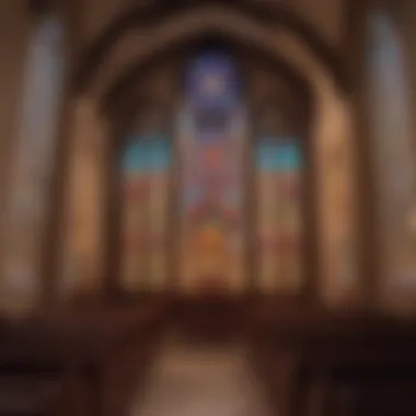 Elegantly Installed Stained Glass Window in Church Finished Stained Glass Window Installation