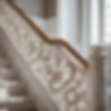 Artistic Flourish Ornate Floral-Inspired White Wooden Handrail