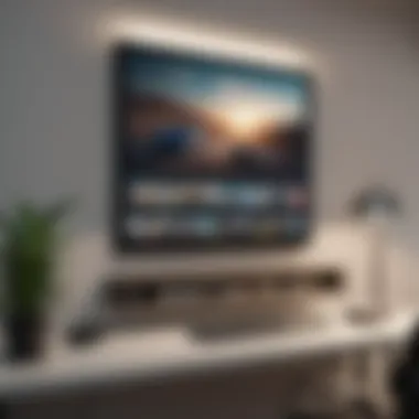 Workspace with functional wall mount unit for organization