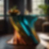 Eccentric table base inspired by nature