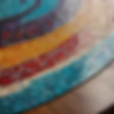 Vibrant Abstract Mosaic Tabletop Colorful mosaic tabletop with abstract patterns
