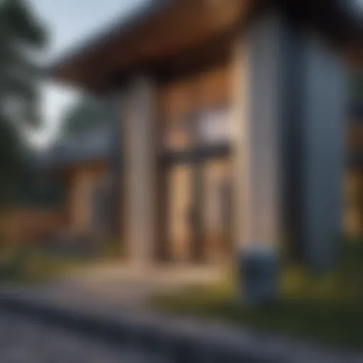 Modern home exterior with generator