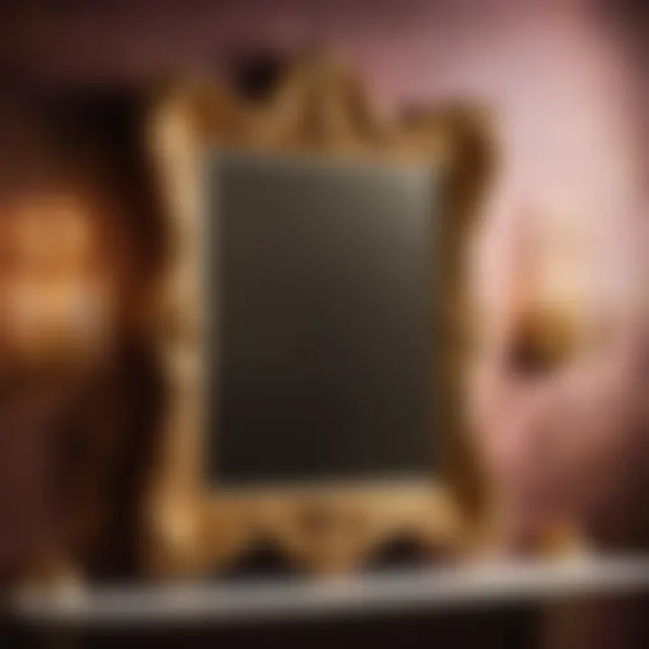 Gilded Mirror Reflecting Glamour of Hollywood Regency Decor