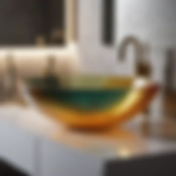 Glass Bathroom Sink Counter Cover