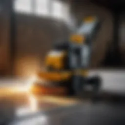 Concrete grinding machine in action