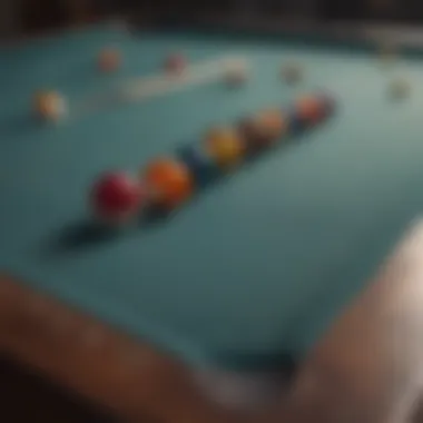Components of a pool table laid out